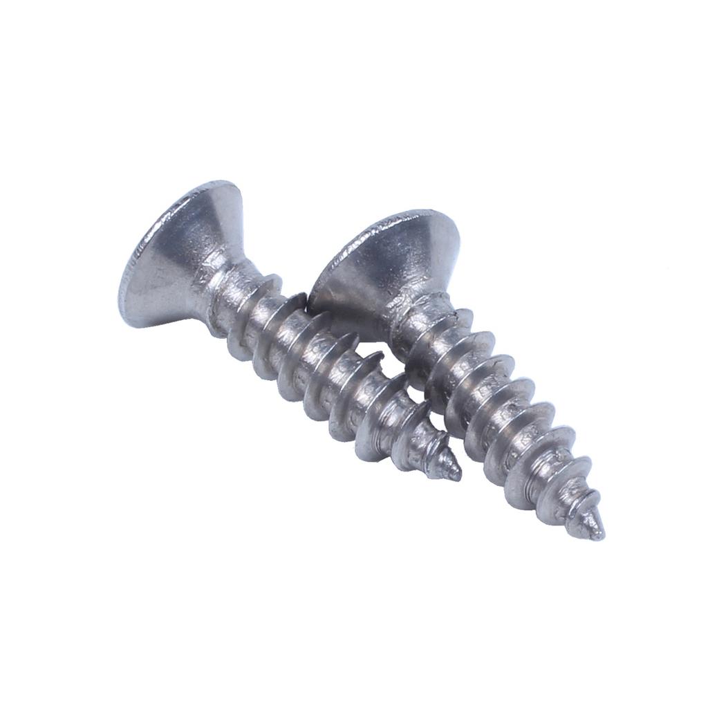 BHBL 100x Stainless Steel Flat Head Self-Tapping Screw 12x3mm Silver