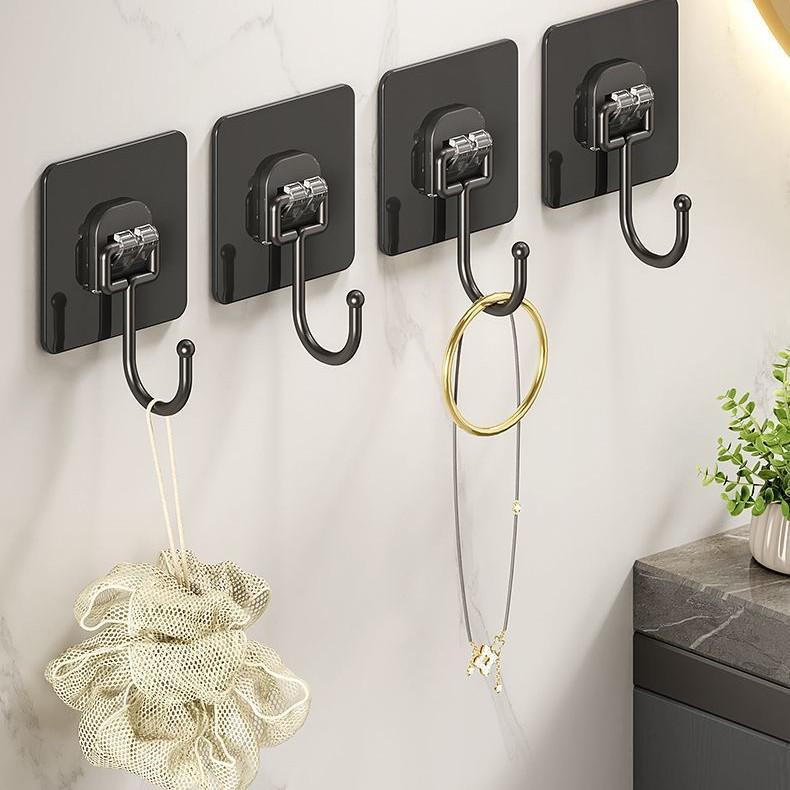 

Черный Матовый Большой Крючок - Сильный Клей, Без Сверления, Без Следов для Ванной и Кухни