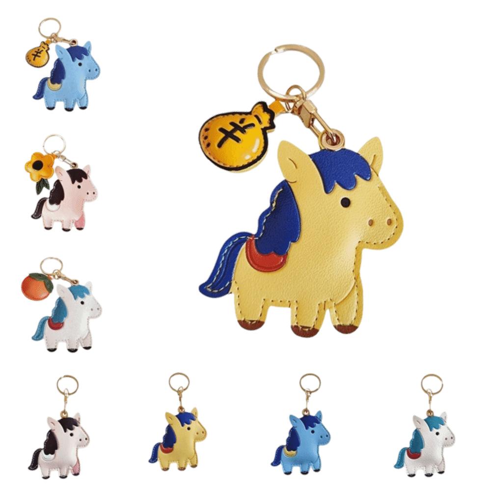 Year of Horse Horse Keychain Cartoon Horse Car Keychain Zodiac Pony Bag Charm  Year of The Horse