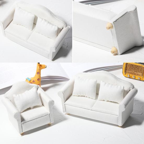 45669 Dollhouse Mini Fabric Sofa Furniture Scene DIY Handmade Model Toy