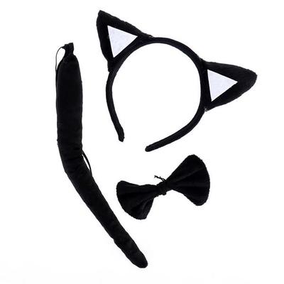 3Pce//set Elephant Animal Zoo Headband Ears Bow Tail Fancy Dress For Kids Gift JK