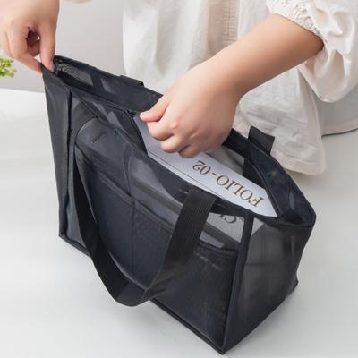 Netzhandtasche mit großem Fassungsvermögen, Aufbewahrungstasche aus Nylonnetz, Einkaufstasche, tragbare Outdoor-Umhängetasche