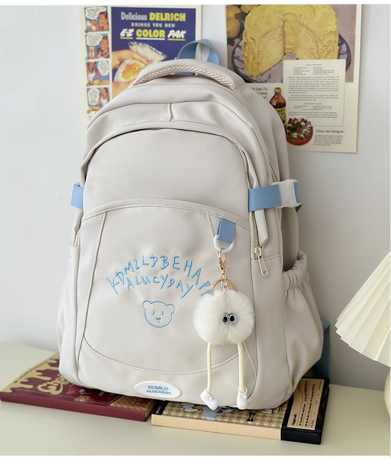 Schoolbag New School Bag Women's Japanese ins Wind Letter Embroidery Treasure Girl Travel Backpack Versatile Middle School Backpack