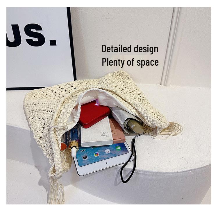 2025 Retro Mångsidig Vävd Handväska med Stor Kapacitet - Stilfull, Utskuren Design för Pendlar