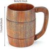 Handmade Wooden Barrel-shaped Beer Mugs, Classical Wooden Wine Mugs, Natural And Environmentally Friendly
