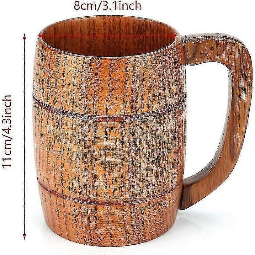 Handmade Wooden Barrel-shaped Beer Mugs, Classical Wooden Wine Mugs, Natural And Environmentally Friendly