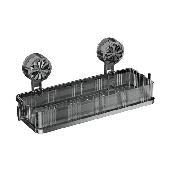 Bathroom Storage Shelf with Suction Cup Strong Load-bearing Hook Design Easy To Install Storage Rack Shower Caddy