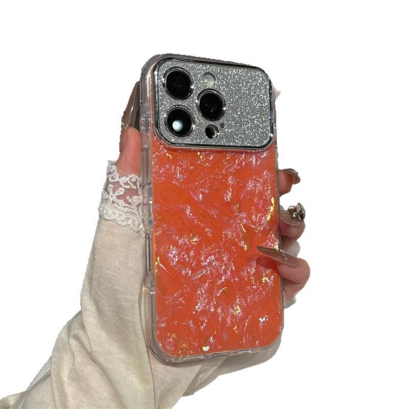 Glitter Resin Shell Case IPhone 17 Pro 16 15 With Seashell Stylish Protective Cover Women