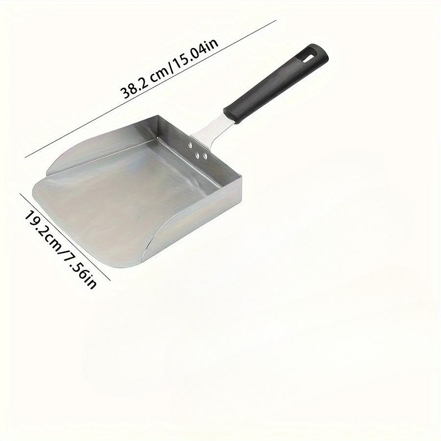 

1 штука, Большая лопатка для смэш-бургеров, Передвигатель для еды на гриле из нержавеющей стали, Лопатка-скребок для еды для барбекю, Совок для жареной еды
