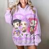 KPop Demon Hunters Print Hoodies Soft Casual Loose Vintage Women's Hoodies Autumn Winter Tops