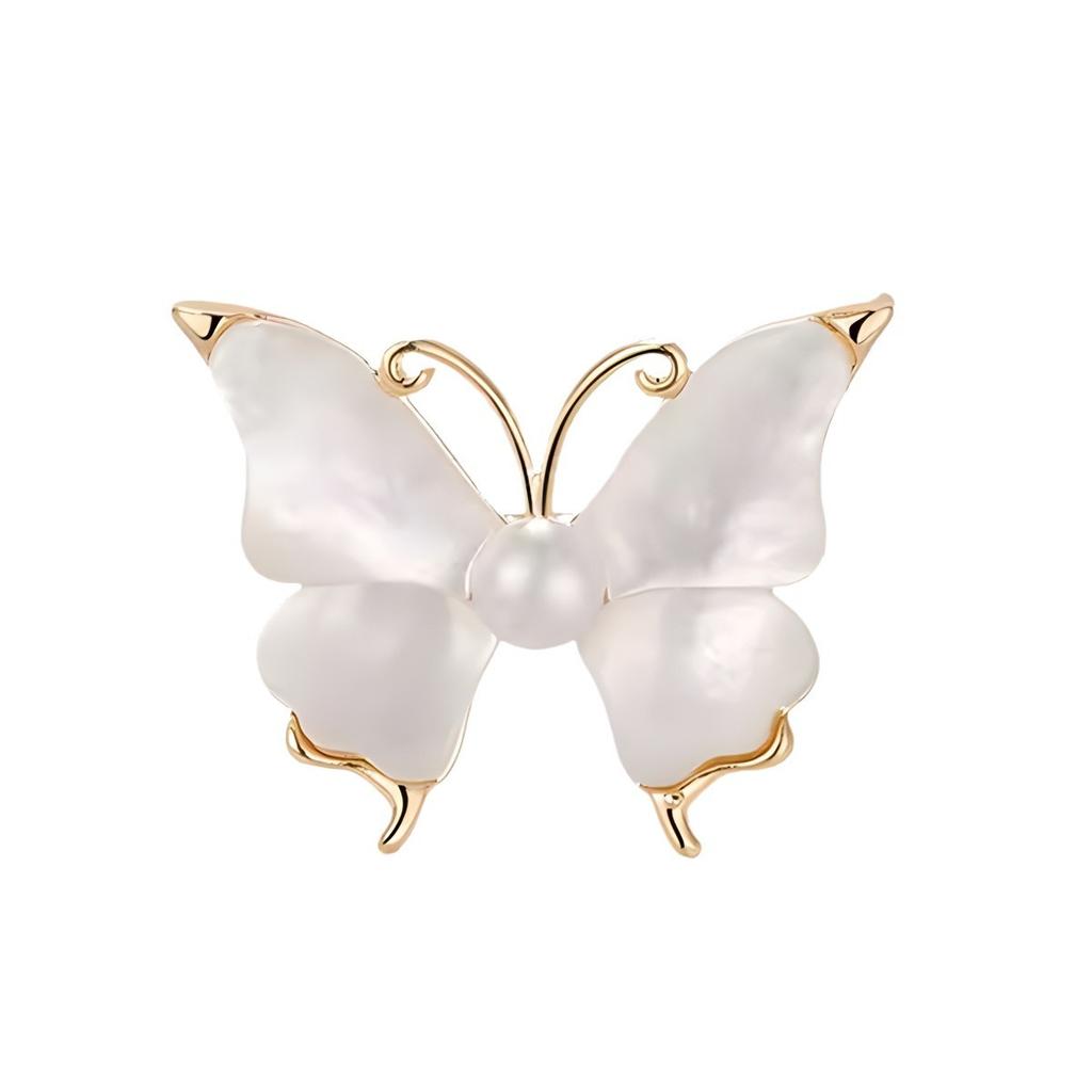 Retro Imitation Mother-of-pearl Butterfly Brooch, Feminine, Light Luxury and High-end Feel, Simple Brooch with A Neckline