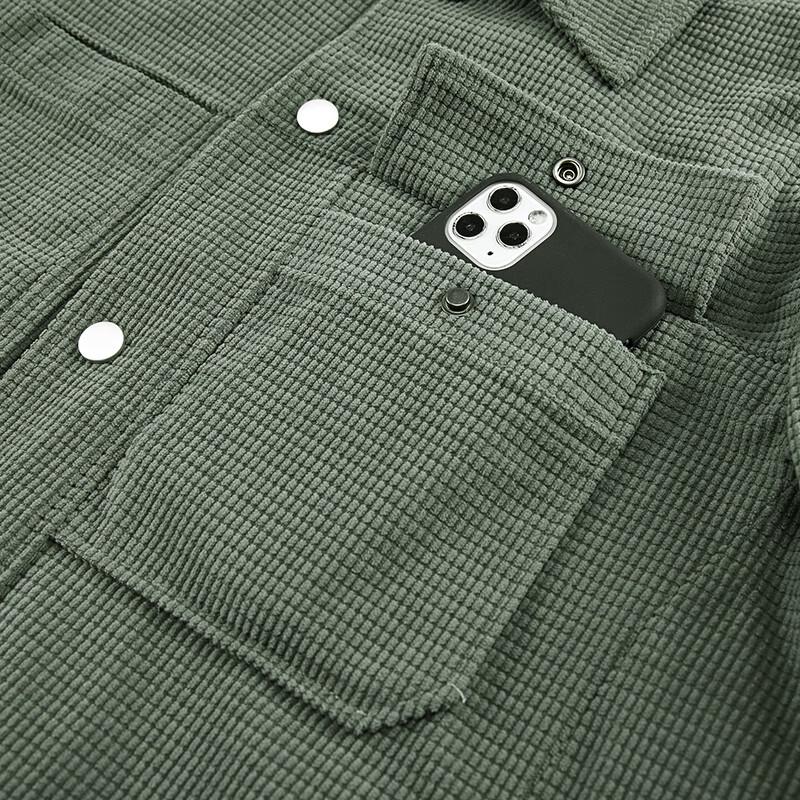 Jeep Men's Waffle Knit Casual Outdoor Lapel Jacket