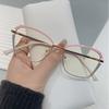New Fashionable Flat Mirror Retro Metal Frame Optical Mirror Men's And Women's Anti Blue Light Glasses 66603