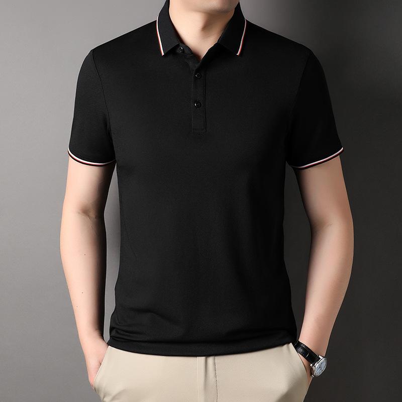 

Мужская футболка повседневная с лацканами, замедляющая старение, поло с короткими рукавами, средняя одежда 4XL