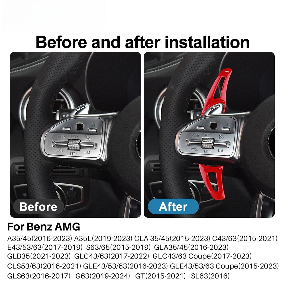Palette del Cambio al Volante per Mercedes-Benz AMG A35 A45 C63 E63 S63 G63 C43 CLA GLA GLC GLS GLE 2016-2023 Estensione Leva del Cambio