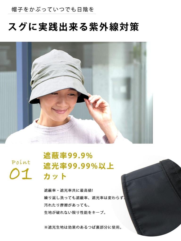 charm Wearable Parasol Organic Cotton Blackout Newsboy Cap Hat [Free Size/Gray] Spring/Summer Women's