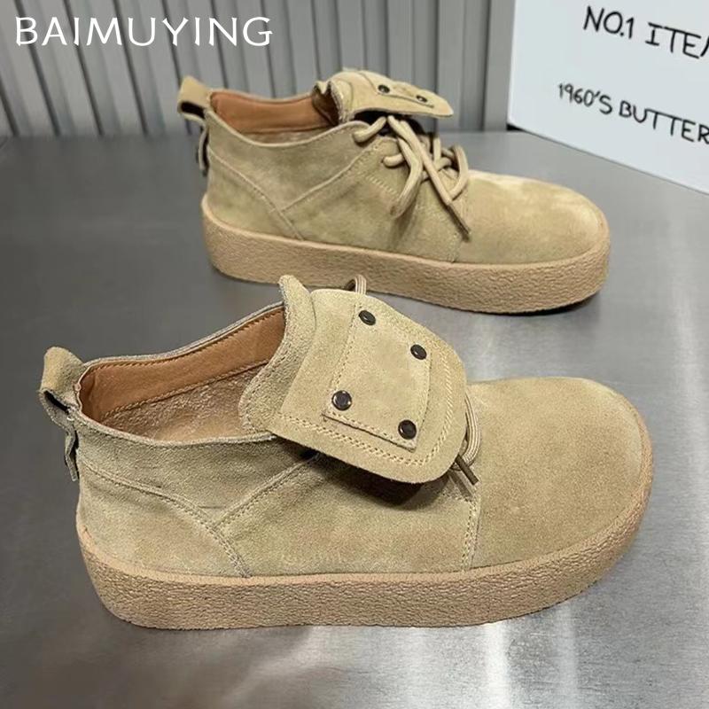 Semišové Dámské Kotníkové Boty S Plochou Platformou Sportovní Tenisky Dámské Zimní Trend Nový Módní Běžecké Chůze Boty Motorkářské Boty