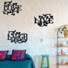 3pcs/Set Metal Bless Wall Decor "Love" "Live" "Laugh" Matte Black Silhouette Wall Hanging Stylish Living Room