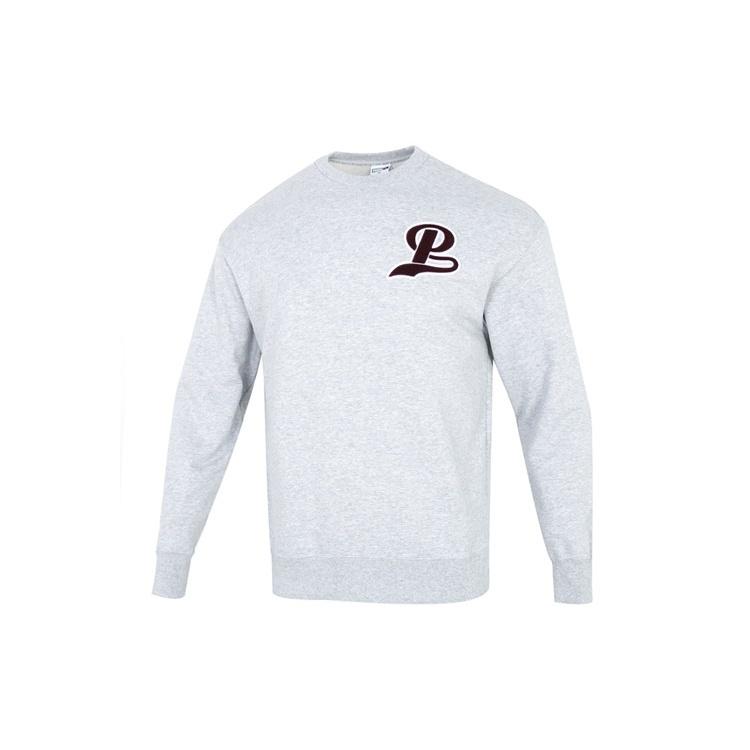 PUMA Team Crew Logo Sweatshirt  Grey Burgumdy  Men s 539268-04 M