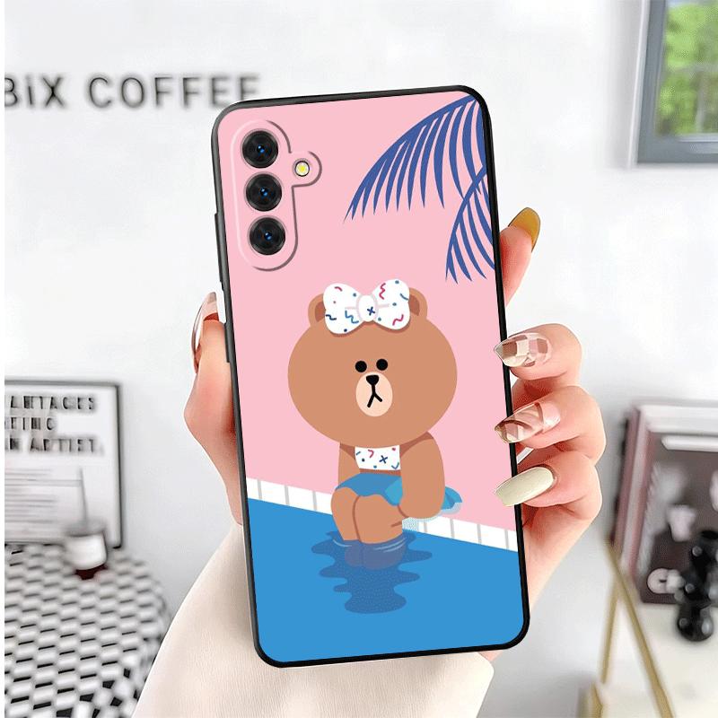 Cartoon Bear B-Browns C-Conys Soft Phone Case for Samsung A17 A37 A57 A16 A26 A36 A56 A15 A25 A35 A55 A14 A24 A34 A54 A13 A23 A3