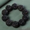 Bodhisattva Exquisitely Carved Agarwood & Sandalwood 20mm Buddhist Prayer Beads Bracelet