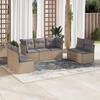 VidaXL Garden Lounge Set with Cushions 7 Pcs Beige Braided Resin 3249248