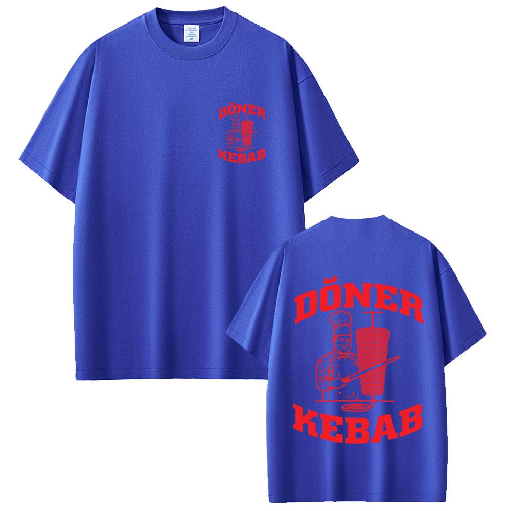 Döner Kebab Lustiges Grafik-T-Shirt Herren Damen Gothic Harajuku Sommer Streetwear Herren Reines Baumwoll Oversized Kurzarm T-Shirts