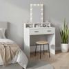 White Makeup Table with Drawers 79 x 41 x 140 cm Engineered Wood