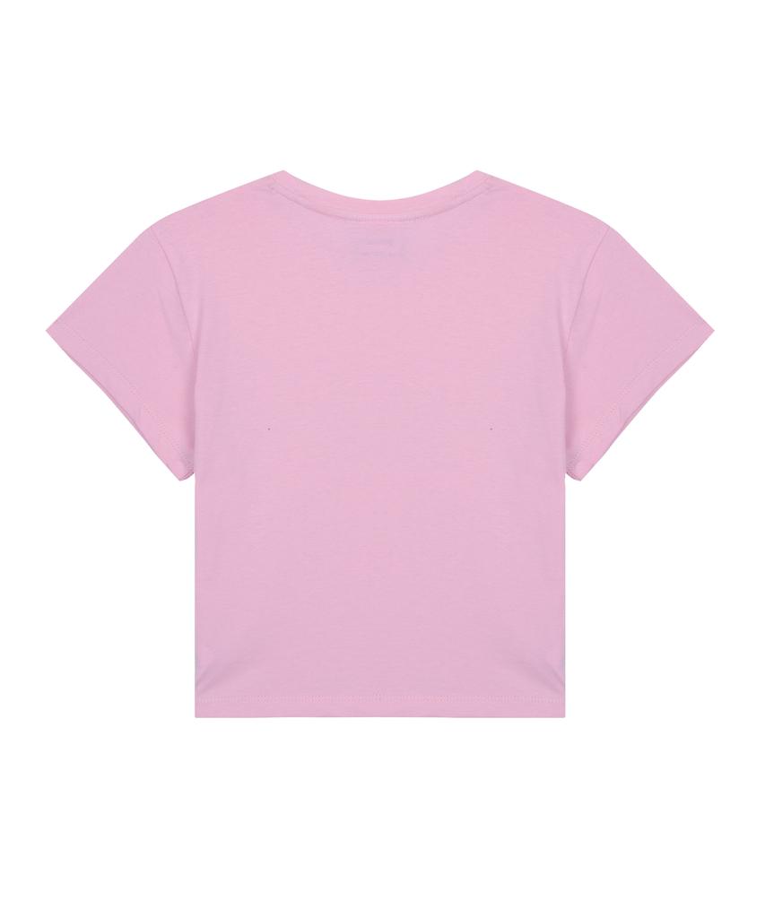 Isjabaibeu Cat Saying Crop T-Shirt_Pink
