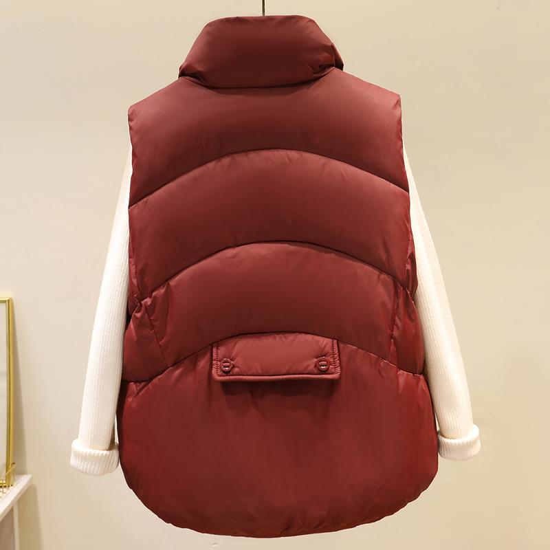 Módní dámská parka bez rukávů, zimní svrchní oblečení, elegantní tlustá teplá vesta, dámské krátké kabáty