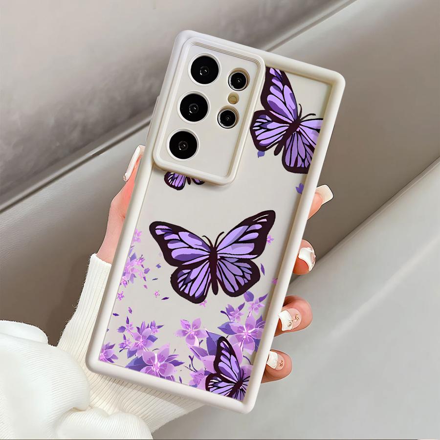 INS Retro Butterfly Phone Cover Case for Samsung Galaxy S24 Plus S20FE S22 S25 Edge S23 FE S24Ultra S25 Ultra S21