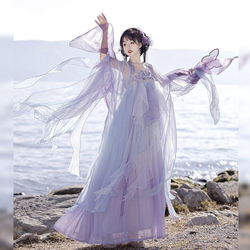 Čínský Hanfu HEZI Sukně Výšivkový Oblek ve stylu dynastie Tchang pro ženy