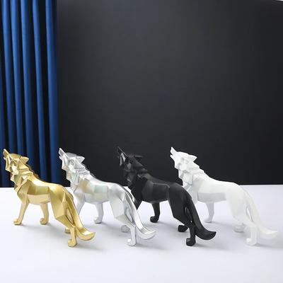 Noordse Creatieve Hars Ambachten Dier Geometrisch Wolf Ornament Huis Woonkamer Kantoor Bureau Decoratie Geschenken