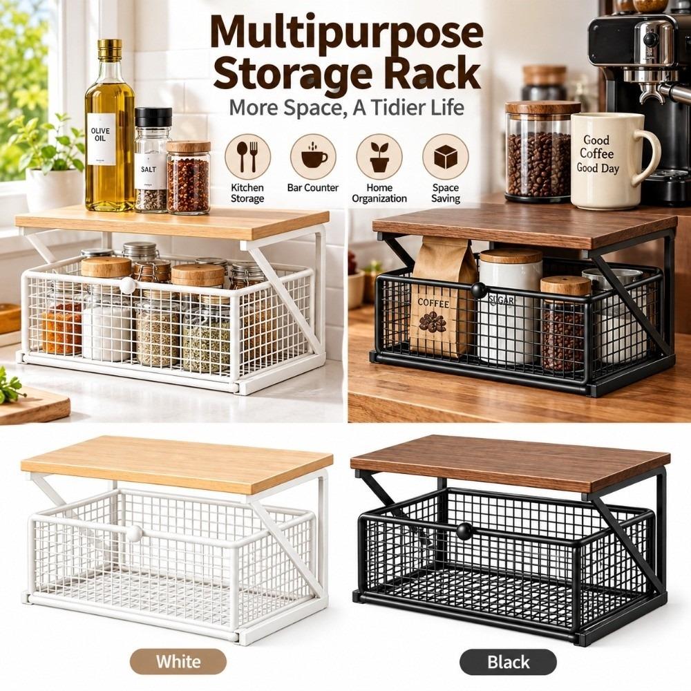 Space Saving Kitchen Organizer Shelf Countertop Storage Pantry Storage Rack  Home Organization