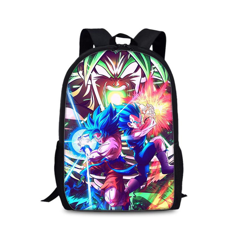 Dragon Ball Goku Printed Nylon Book Backpack For Students And Daily Use