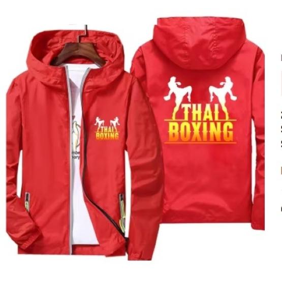 Jaqueta Moletom Corta-vento com Capuz Muay Thai Kick Boxing MMA UFFC Unissex Manga Longa Estampa Esporte Academia Fitness Treino