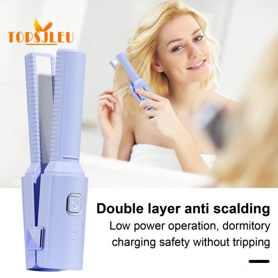 Tragbarer kabelloser Haarglätter, 30 Sekunden schnelles Aufheizen, Styler mit doppeltem Verwendungszweck, Aufladen über USB, automatische Abschaltung, kabelloser Verbrühungsschutz, Reise-Haarstyler