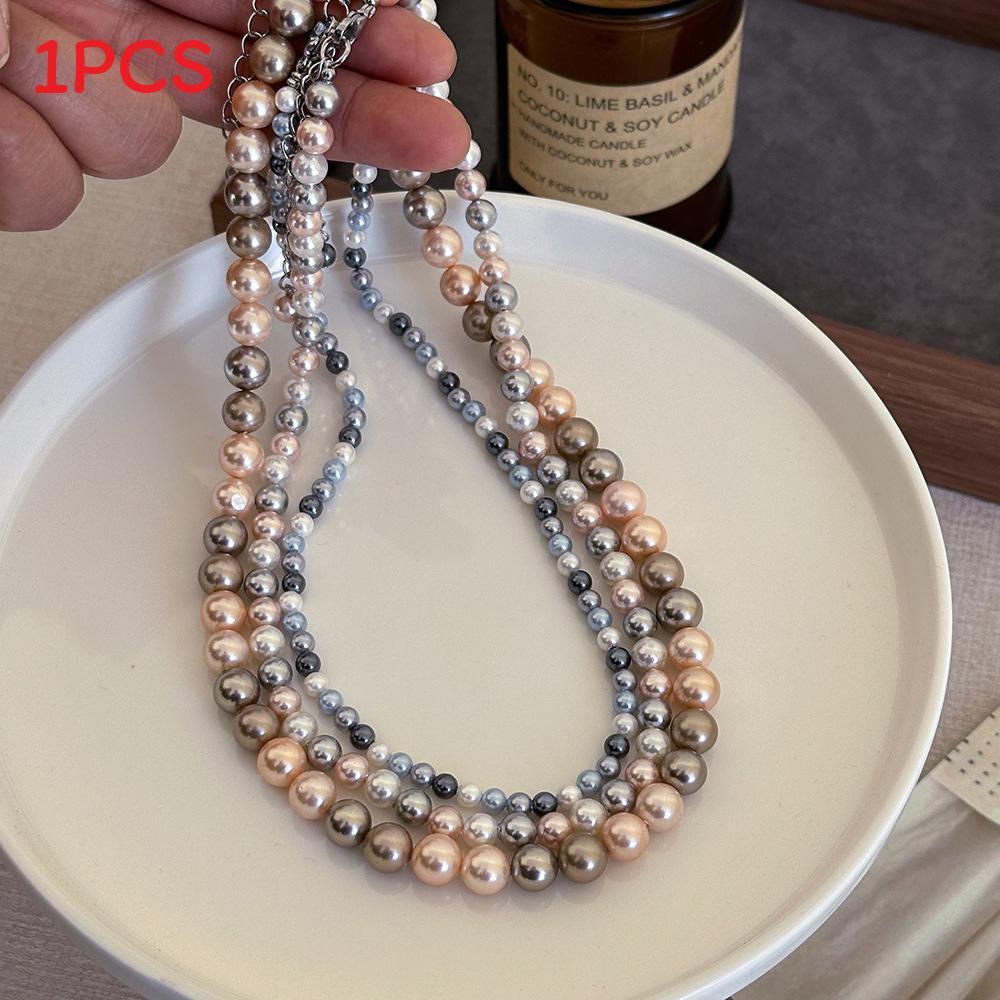 Natural Beibei Pearl Necklace Handmade Geometric Design For Women Gift