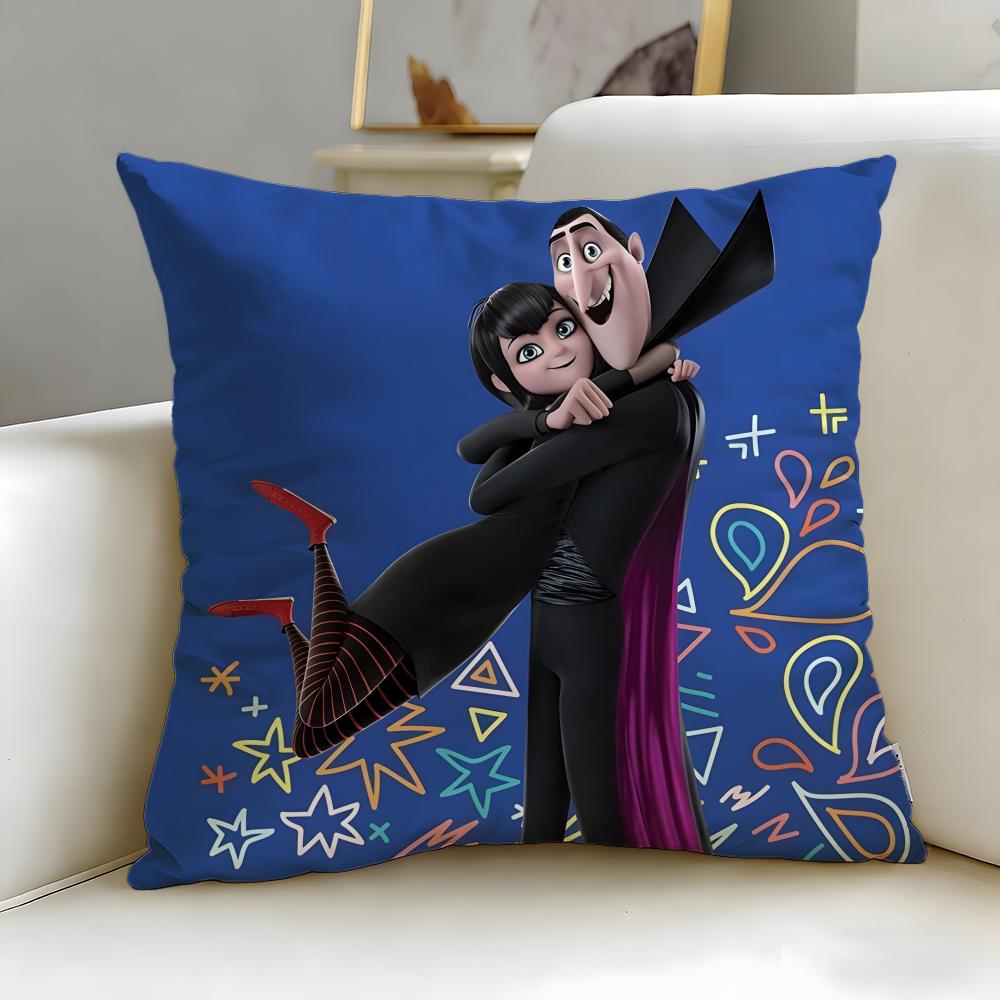 animated movie Hotel Transylvania Cushion Cover Soft  EasyWash Pillow Case  Versatile for Couch Bed Travel and Office