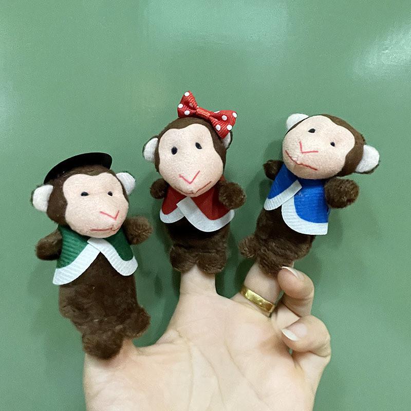 Seven Little Monkeys Plush Finger Puppets Set Pp Cotton For Kids Creative Playtime