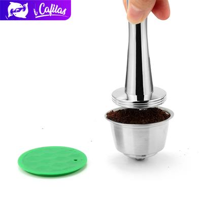 [TD] Kaffee-Stampfer, Edelstahl, Kaffee-Werkzeug zum Einfüllen, Pressen der Kaffeemühle für Dolce Gusto, Nespresso, Illy, Nespresso Vertuoline