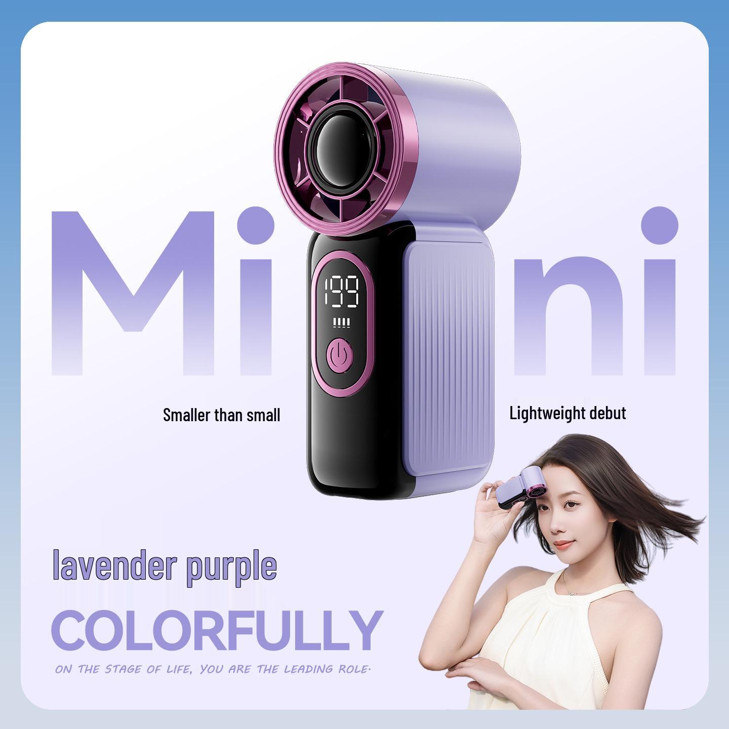 

USB Rechargeable Mini Handheld Fan with Long-Lasting Battery – Compact, Portable, and High-Speed for Outdoor & Desktop Use 7*5*3 фиолетовый