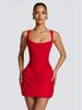 2025 European and American Spaghetti Strap Sexy Sleeveless Tie-Back Short Dress