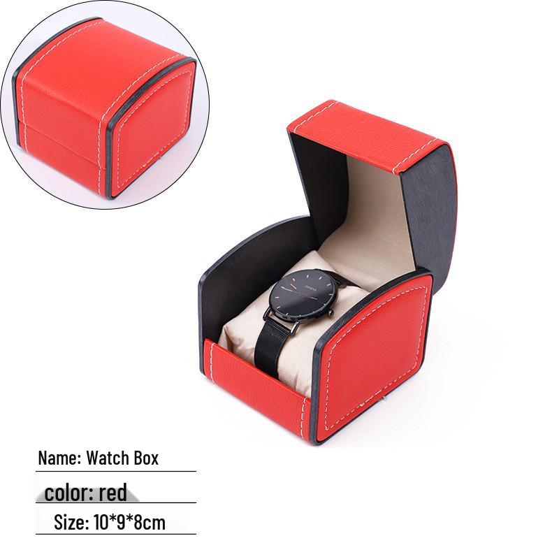Frosted PU Flip-Top Watch and Jewelry Storage Box