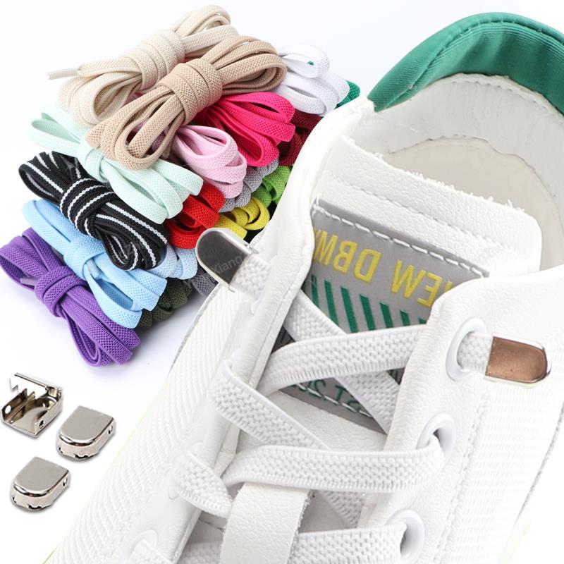 No tie Shoe laces Elastic laces Sneakers Flat Shoelaces without ties Quick Shoelace for Shoes Kids Adult One Size fits All Shoes
