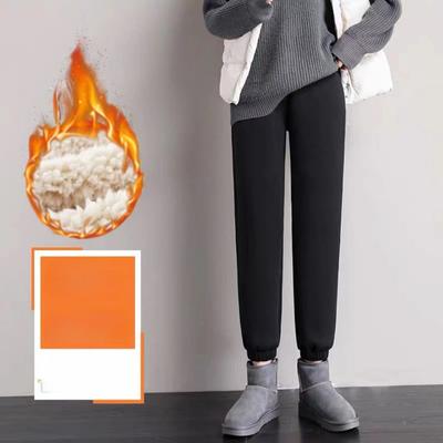 Autumn and Winter Women's Loose and Plush Thickened Sports Pants