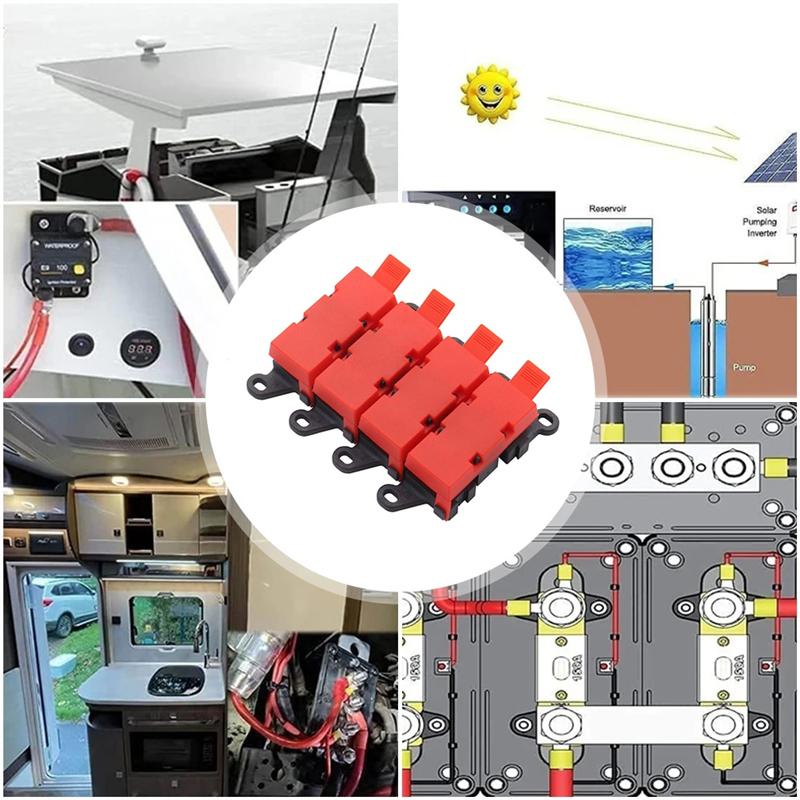 200A 3-Way Distribution Block Bolt-On Fuse Holder For Car, Truck, And RV, Power Distribution Marine SUV BDFS MIDI