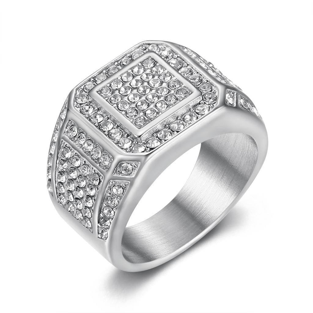 Ring new hip-hop nightclub jewelry gold-plated diamond luxury men's ring