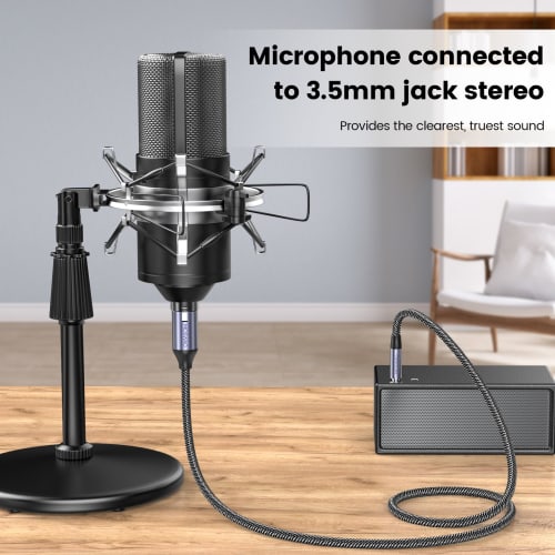 MOSWAG 3.5mm Male To XLR Female Cable, Balanced Nylon Braided Stereo Adapter Cable, Durable and Compatible with Microphones, Speakers, Consoles, Ampli