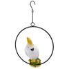 Iron Ring Parrots Decor Bright Texture Waterproof Iron Ring Parrots Resin Pendant Crafts